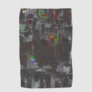 Abstract colourful drawing in dark night under jut golf towel
