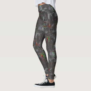 Abstract colourful drawing in dark night under jut leggings