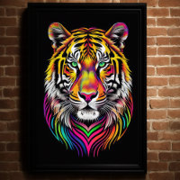 Abstract Colourful Drawing of A Tiger  2:3