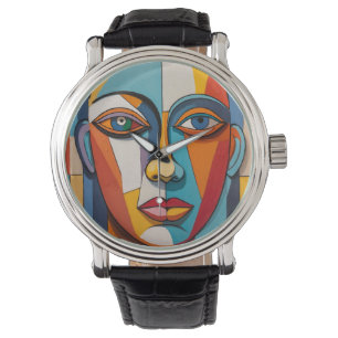 Abstract Colourful Face Art Watch