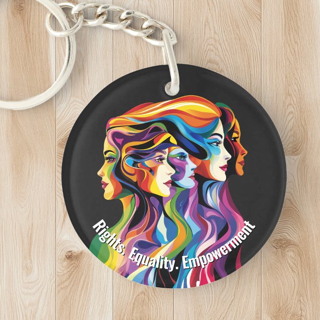 Abstract Colourful Faces Women's Day | IWD Key Ring (Abstract Colorful Faces Women's Day | IWD Keychain)