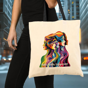 Abstract Colourful Faces Womens Day Tote Bag