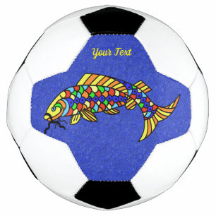 Abstract Colourful Fancy Fish on Vibrant Blue Football