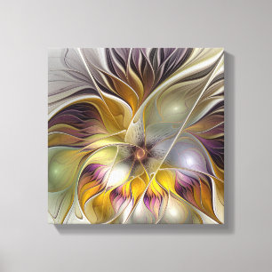 Abstract Colourful Fantasy Flower Modern Fractal Canvas Print