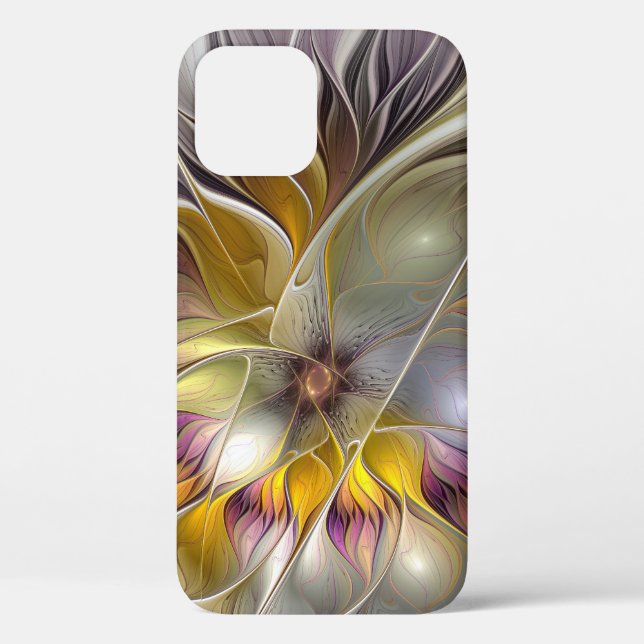 Abstract Colourful Fantasy Flower Modern Fractal Case-Mate iPhone Case (Back)