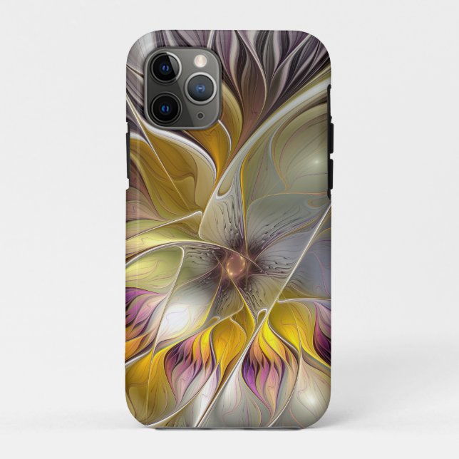 Abstract Colourful Fantasy Flower Modern Fractal Case-Mate iPhone Case (Back)