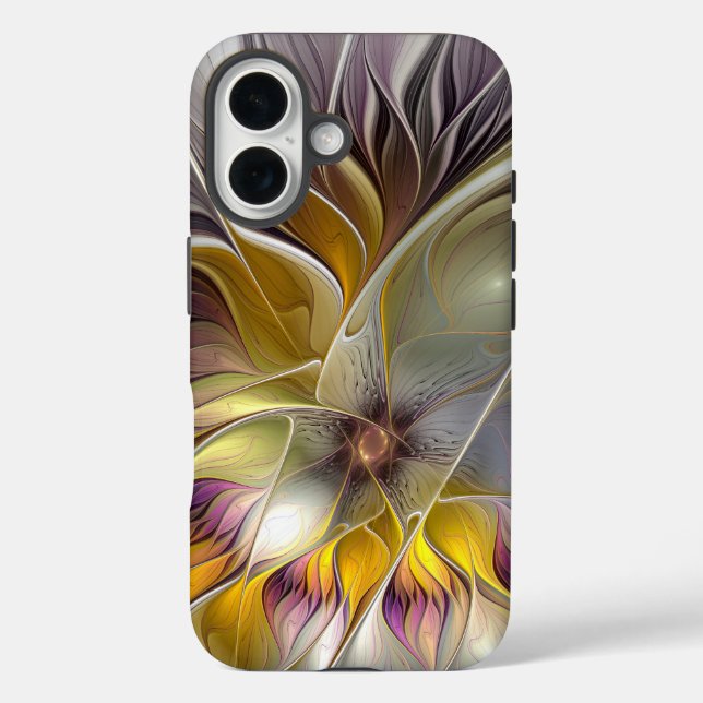 Abstract Colourful Fantasy Flower Modern Fractal Case-Mate iPhone Case (Back)