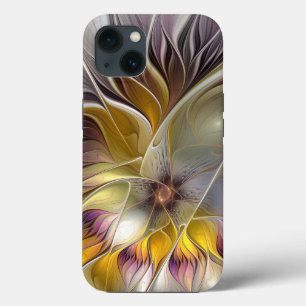 Abstract Colourful Fantasy Flower Modern Fractal iPhone 13 Case