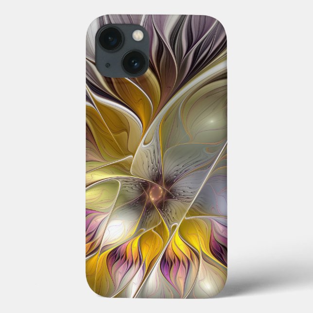 Abstract Colourful Fantasy Flower Modern Fractal Case-Mate iPhone Case (Back)