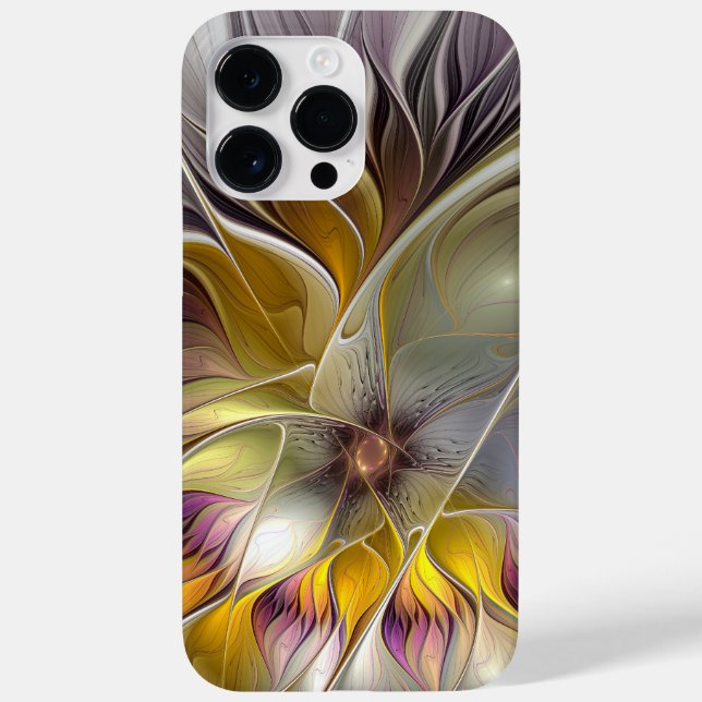 Abstract Colourful Fantasy Flower Modern Fractal Case-Mate iPhone Case (Back)