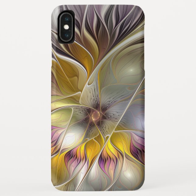 Abstract Colourful Fantasy Flower Modern Fractal Case-Mate iPhone Case (Back)