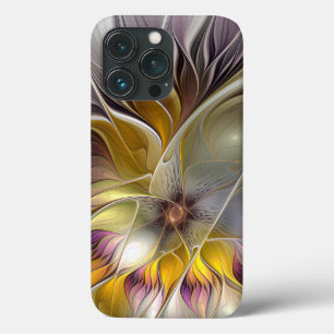 Abstract Colourful Fantasy Flower Modern Fractal iPhone 13 Pro Case