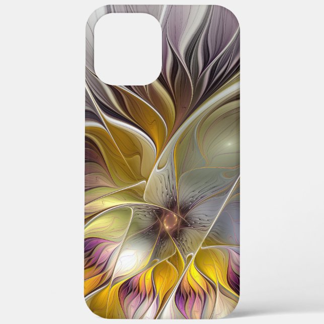Abstract Colourful Fantasy Flower Modern Fractal Case-Mate iPhone Case (Back)
