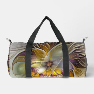 Abstract Colourful Fantasy Flower Modern Fractal Duffle Bag