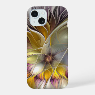 Abstract Colourful Fantasy Flower Modern Fractal iPhone 15 Case