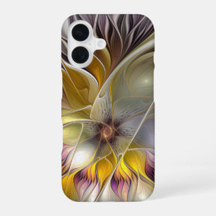 Abstract Colourful Fantasy Flower Modern Fractal iPhone 16 Case