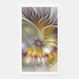 Abstract Colourful Fantasy Flower Modern Fractal Napkin