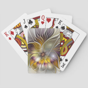 Abstract Colourful Fantasy Flower Modern Fractal Playing Cards