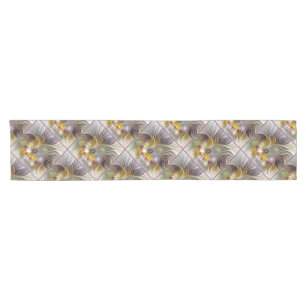 Abstract Colourful Fantasy Flower Modern Fractal Short Table Runner