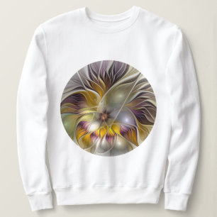 Abstract Colourful Fantasy Flower Modern Fractal Sweatshirt