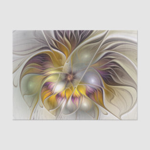 Abstract Colourful Fantasy Flower Modern Fractal Tissue Paper