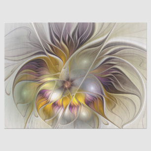 Abstract Colourful Fantasy Flower Modern Fractal Tissue Paper