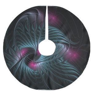 Abstract Colourful Fantasy Fractal Brushed Polyester Tree Skirt