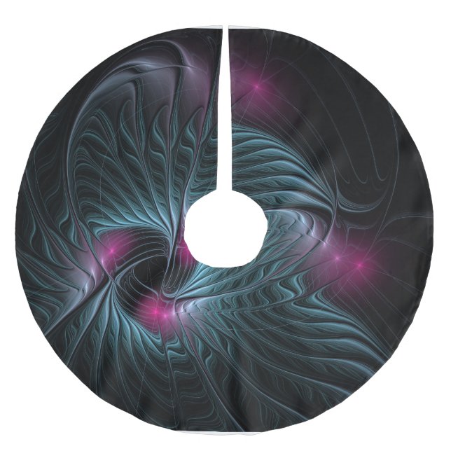 Abstract Colourful Fantasy Fractal Brushed Polyester Tree Skirt (Front)