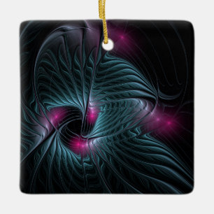 Abstract Colourful Fantasy Fractal Ceramic Ornament