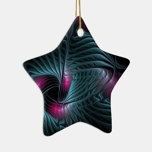 Abstract Colourful Fantasy Fractal Ceramic Tree Decoration (Right)