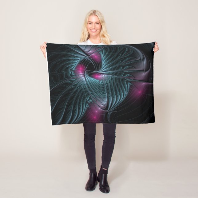 Abstract Colourful Fantasy Fractal  Fleece Blanket (In Situ)