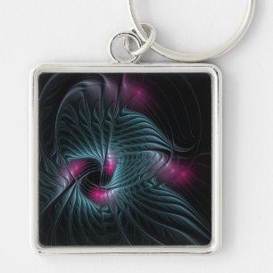 Abstract Colourful Fantasy Fractal  Key Ring