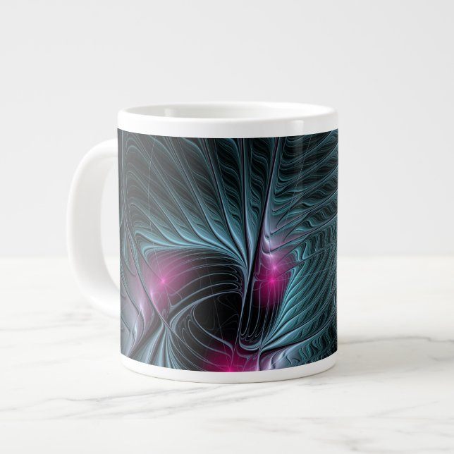Abstract Colourful Fantasy Fractal  Large Coffee Mug (Front Left)