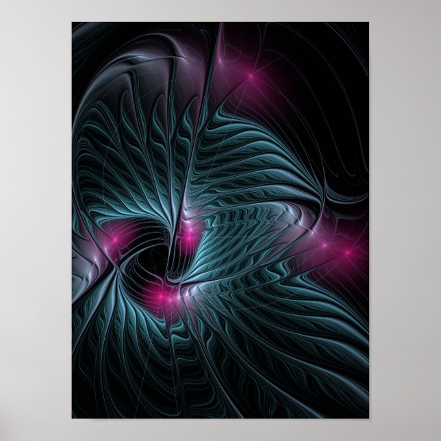 Abstract Colourful Fantasy Fractal Poster (Front)