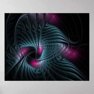 Abstract Colourful Fantasy Fractal Poster