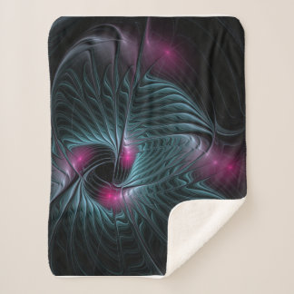 Abstract Colourful Fantasy Fractal Sherpa Blanket