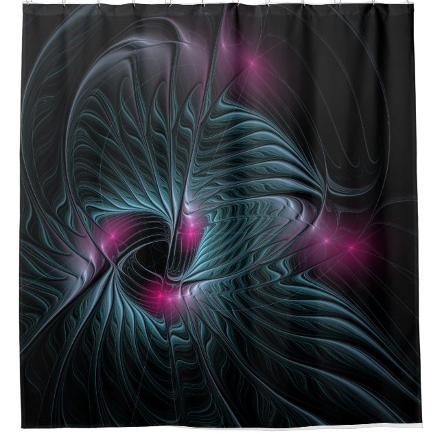 Abstract Colourful Fantasy Fractal Shower Curtain (Front)