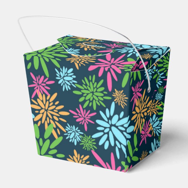 Abstract Colourful Fireworks Flowers Favour Box (Back Side)