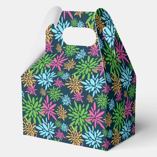Abstract Colourful Fireworks Flowers Favour Box (Back)