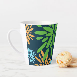 Abstract Colourful Fireworks Flowers Latte Mug