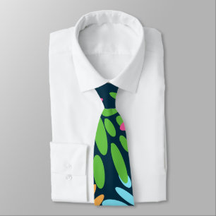 Abstract Colourful Fireworks Flowers Neck Tie