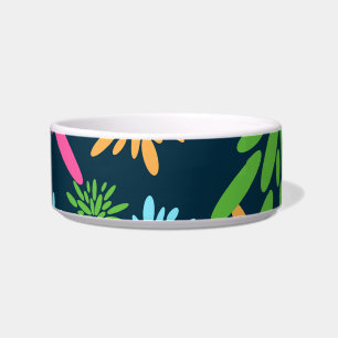 Abstract Colourful Fireworks Flowers Pet Bowl