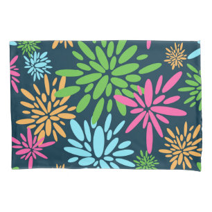 Abstract Colourful Fireworks Flowers Pillowcase