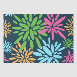 Abstract Colourful Fireworks Flowers Tissue Paper