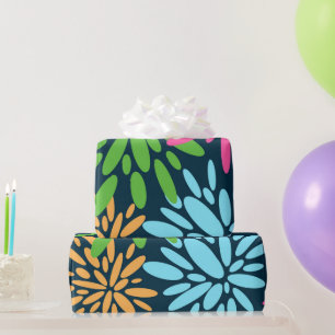 Abstract Colourful Fireworks Flowers Wrapping Pape Paper