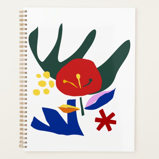 Abstract Colourful Floral Art Planner (Front)