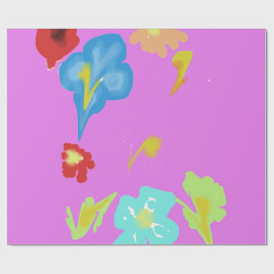 Abstract Colourful Floral Art Wrapping Paper