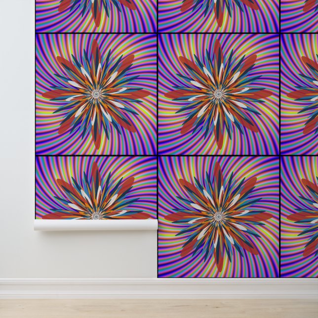 Abstract colourful Floral Mandala Art Pattern  Wallpaper (Application)