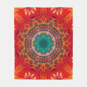 Abstract colourful floral ornament seamless patter fleece blanket