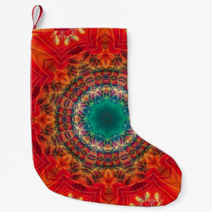 Abstract colourful floral ornament seamless patter small christmas stocking